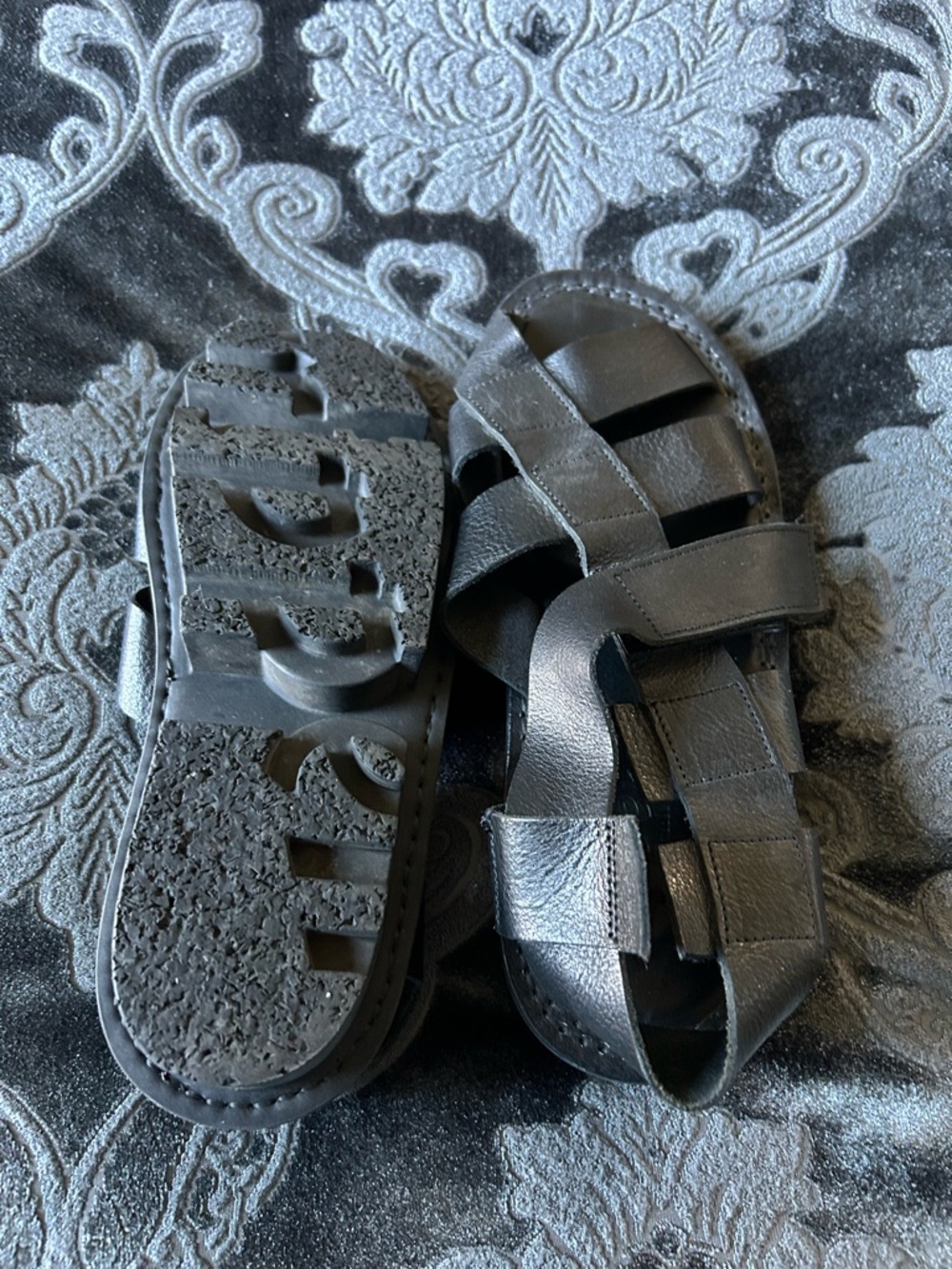 Black Sandals with Cushioned Sole